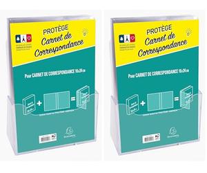 Exacompta 24493E - Protège carnet de correspondance - 16 x 24 cm (Lot de 2)