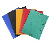 Exacompta - Réf. 50750E - Carton de 25 chemises à élastiques pour format pocket - pochette 3 rabats - en carte lustrée 425 g/m2 - dimensions 12x16 cm pour documents au format A6 - couleurs assorties