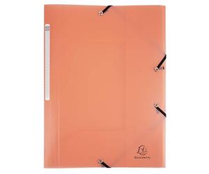 Exacompta 25 Chemises à Élastiques Chromaline Pastel 3 Rabats Corail