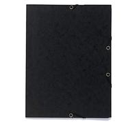 Exacompta - Réf. 55401E - Carton de 25 chemises à élastiques imprimées - pochettes à 3 rabats - en carte lustrée 355 g/m2 - dimensions 24 x 32 cm pour documents au format A4 - couleur noir