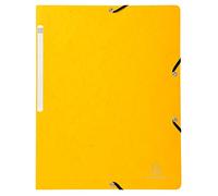 Exacompta - Réf. 5519E - Carton de 25 chemises à élastiques sans rabat - pochettes en carte lustrée 400 g/m2 - dimensions 24 x 32 cm pour documents au format A4 - couleur jaune
