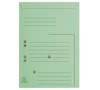 Exacompta Chemises dossier 2 rabats préimprimées - 200 feuilles A4 - Carte 240 x 320 mm - Vert - Lot de 25