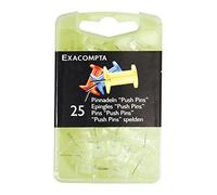 Exacompta 25 Epingles D'Affichage Push Pins Pointe 7mm Cristal | Boîte de 25 épingles d'affichage Push Pins cristal, pointe 7 mm, Ø 10 mm : pour fixer cartes, photos, documents, cadres