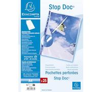 Exacompta Pochettes perforées STOP DOC - Sachet de 25