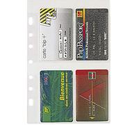 Exacompta 28208E - 5 pochettes transparentes cartes de visite (4 emplacements par feuille) - Recharge pour Organiseur Exatime 21 - 14,2 x 21 cm