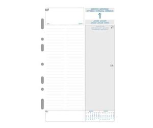 Exacompta 28250E Recharge Organiseur pour Exatime 21 Journalier Millésimé Annuel 1er et 2eme Semestre Papier Blanc - Format 14 x 21 cm - Janvier 2027 à Décembre 2027