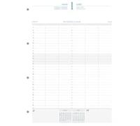 Exacompta 29250E Recharge Organiseur pour Exatime 29 Journalier - Format 21 x 29,7 cm - 1er et 2eme Semestre - Janvier 2026 à Décembre 2026