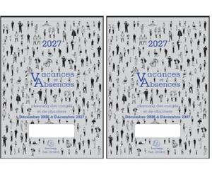 Exacompta 29500E - Planning des Vacances et absences - 29,7 x 20 cm - Vacances scolaires inclues - Décembre 2025 à décembre 2026 (Lot de 2)