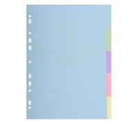 Exacompta - Réf. 106E - Carton de 30 Intercalaires en carte pastel 170g/m2 Forever avec 6 onglets neutres - dimensions 17 x 22 cm - couleurs assorties pastels