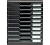 EXACOMPTA Module de classement 10 tiroirs format A4+ - 28,8 x 32 x 35 cm ECOBlack noir