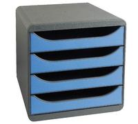 Exacompta - 310779d - Big Box - Module De Classement - 4 Tiroirs - Gris/Bleu Glace