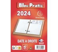 Exacompta - 31101E - Bloc-pratic date à droite 8,2 x 12 cm - 2026 - Coloris rouge