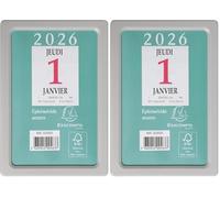 Exacompta 32102E - Bloc éphéméride neutre sans support - 6,5 x 9,7 cm - 2026 (Lot de 2)
