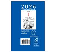 Exacompta 32103E - 1 Bloc Ephéméride Comique - Format 6,5 x 9,7 cm - Janvier 2026 à Décembre 2026
