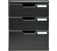 EXACOMPTA Module de classement 3 tiroirs noir recyclé Modulo