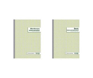 EXACOMPTA 3302E Manifold "Bordereau d Intervention" Autocopiant 210 x 297mm Foliotage de 1 à 50 Duplicata & 13148E Un Devis Auto Entrepreneur 50 feuillets Dupli autocopiant, 29.7 x 21 cm