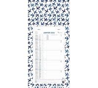 Exacompta - 33101E - Calendrier mensuel avec feuillets détachables 15,5 x 28,5 cm - Sur support plaque imprimée décor Papier 19 x 41 cm - 2026 - Visuel aléatoire