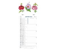 Exacompta - 33115E - Calendrier Mensuel Fleurs - 19 cm x 41 cm - Janvier à décembre 2025 - Visuel aléatoires