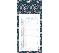 Exacompta 33118E Calendrier mensuel Mini Labo avec feuillets détachables 15,5 x 28,5 cm sur support plaque imprimée 19 x 41 cm 2026 - Couleur aléatoire