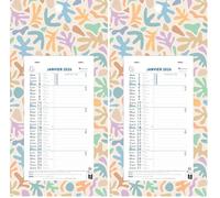 Exacompta 33201E - Calendrier mensuel avec feuillets détachables 13 x 23 cm - Sur support plaque imprimée décor Papier 16 x 33 cm - Janvier à décembre 2026 - Visuel aléatoire (Lot de 2)
