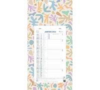 Exacompta 33201E - Calendrier mensuel avec feuillets détachables 13 x 23 cm - Sur support plaque imprimée décor Papier 16 x 33 cm - Janvier à décembre 2026 - Visuel aléatoire