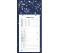 Exacompta - 33205E - Calendrier Mensuel Avec Feuillets Détachables - 13 x 23 cm - Sur Carte Illustrée Végétale - 16 x 33 cm - Janvier à Décembre 2026 - Coloris Bleu