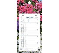 Exacompta 33214E - Calendrier mensuel avec feuillets détachables 13 x 23 cm - Sur support plaque imprimée Nature 16 x 33 cm - Janvier à décembre 2026 - Visuel aléatoire
