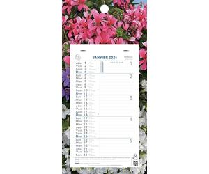 Exacompta 33214E - Calendrier mensuel avec feuillets détachables 13 x 23 cm - Sur support plaque imprimée Nature 16 x 33 cm - Janvier à décembre 2026 - Visuel aléatoire