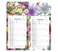 Exacompta - 33215E - 1 Calendrier Mensuel "Fleurs" - Dimension 16 cm x 33 cm - Janvier 2027 à décembre 2027-2 Visuels aléatoires