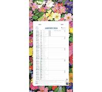 Exacompta 33215E - Calendrier mensuel avec feuillets détachables 13 x 23 cm - Sur support plaque imprimée Fleurs 16 x 33 cm - Janvier à décembre 2026 - Visuel aléatoire
