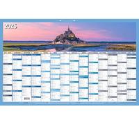 Exacompta 34015E - Calendrier annuel illustration France - 65 x 40,5 cm - Décembre 2025 à janvier 2027