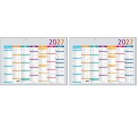 Exacompta - 34203E - Calendrier semestriel Multicolore - 43 x 33,5 cm - Janvier 2026/2027 - Coloris multicolore (Lot de 2)