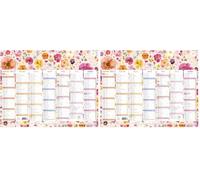 Exacompta 34215E - Calendrier semestriel illustration Fleurs - 43 x 33,5 cm - Janvier 2026/2027 (Lot de 2)