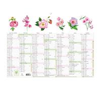Exacompta - 34305E - Calendrier Mural - Thème Fleurs Avec Illustrations Aquarelles - 7 mois par face - Dimension 29,5 cm x 22 cm - Calendrier 13 mois de Janvier 2026 à Janvier 2027
