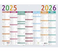 Exacompta Calendrier mural Sept/Sept 29,5 x 22 cm Multicolore, Grandes grilles, vacances scolaires