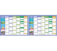 Exacompta 34314E - Calendrier semestriel illustration Tourisme - 29,5 x 22 cm - Janvier à décembre 2026 (Lot de 2)