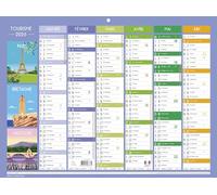 Exacompta - 34314E - Calendrier semestriel illustration Tourisme - 29,5 x 22 cm - Janvier à décembre 2026 - Visuel