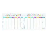 Exacompta - 34510E - Emploi du temps Multicolore - 29,5 x 22 cm - Du lundi au dimache - De 8h à 19h (Lot de 2)