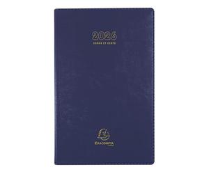 Exacompta - 38174E - Agenda journalier de bureau Carré Euro et cents Barbara - 13,5 x 21 cm - Janvier à décembre 2026 - Coloris aléatoire