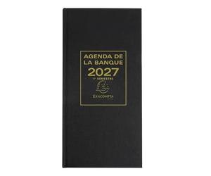Exacompta 38582E - 1 Agenda Civil du Banquier Long 2 Volumes Noir - Dimension 34 x 16 cm - Janvier 2027 à Décembre 2027