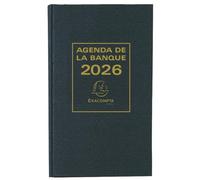 Agenda de bureau Banquier large Euro et cents 17,5 x 28 cm Journalier 2 volumes 2024 - Noir