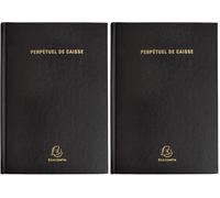 Exacompta - 38971E - Agenda bureau - 14,8 cm x 21 cm - Caisse Perpétuel Journalier - Coloris noir (Lot de 2)