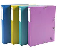 Exacompta Boîte de classement A4 Forever Young en polypropylène recyclé Dos 4 cm - Assortis