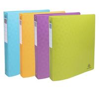 Exacompta 4 Classeurs Semi Rigides Pop' N Co PP Recyclé 4 Anneaux Assortis