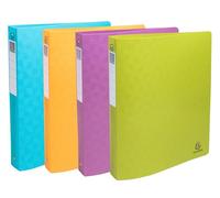Exacompta - Réf. 54910E - Paquet de 4 classeurs souples Pop'N Co - PP recyclé - 2 anneaux ronds - dos 20 mm - Format extérieur : 32x25 cm - Format à classer A4-4 couleurs assorties
