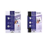 Exacompta 42843E Serodo Kit de Présentation pour relier jusqu'à 60 feuilles A4 & 42842E Kit de Reliure Manuelle pour 5 Dossiers Noir/Ivoire