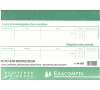 Exacompta 4410e Livre Recettes-Registre Achats Pour Auto Entreteneur Format 24x32 80 Pages
