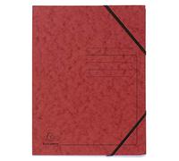 Exacompta 5 Chemises à Élastiques Sans Rabat Imprimées 355 g/m² Rouge