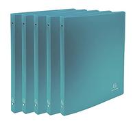 Exacompta - réf. 51183SE - Lot de 5 classeurs souples OPAK - 4 anneaux ronds diamètre 15 mm - Dos 20 mm - Dimensions extérieures : 32 x 25 cm - Format à classer A4 - Coloris : vert foncé