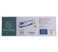 Exacompta Porte-noms A4 plié horizontal PMMA (acrylique) 300 x 105 mm Cristal – Lot de 5